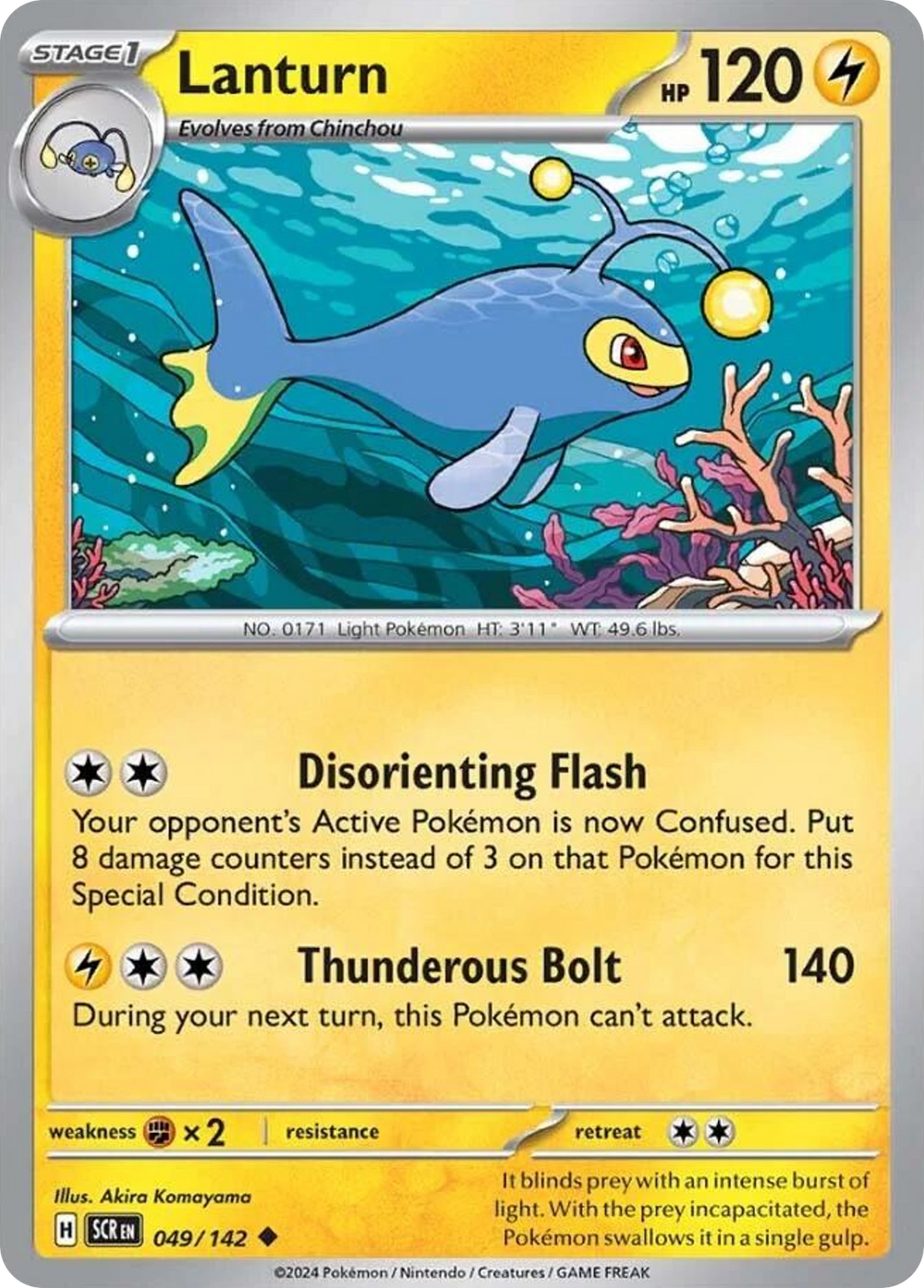 Lanturn 49 Stellar Crown Pokémon card