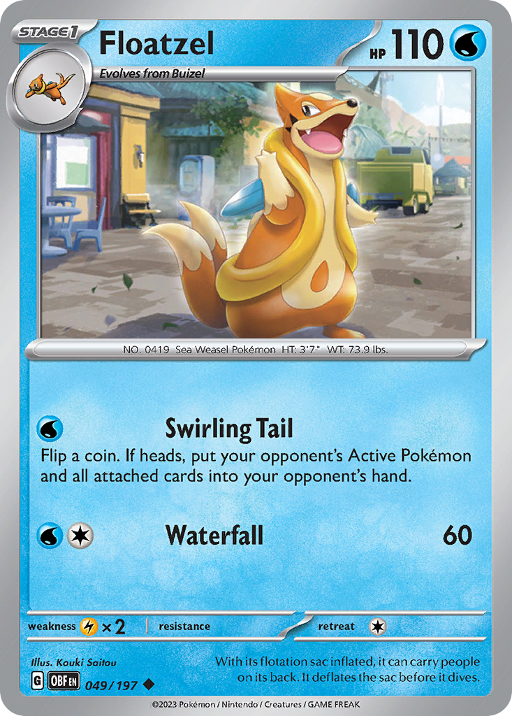 Floatzel 49 Obsidian Flames Pokémon card