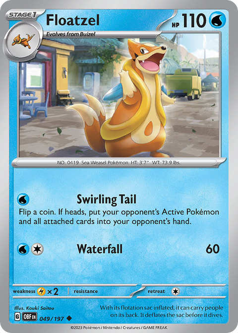 Floatzel 49 Obsidian Flames Pokémon card
