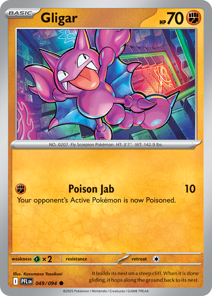 Gligar 49 Phantasmal Flames Pokémon card