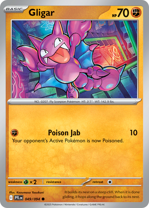 Gligar 49 Phantasmal Flames Pokémon card