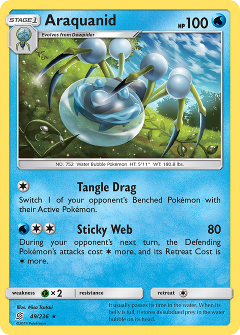 Araquanid 49 Unified Minds Pokémon card