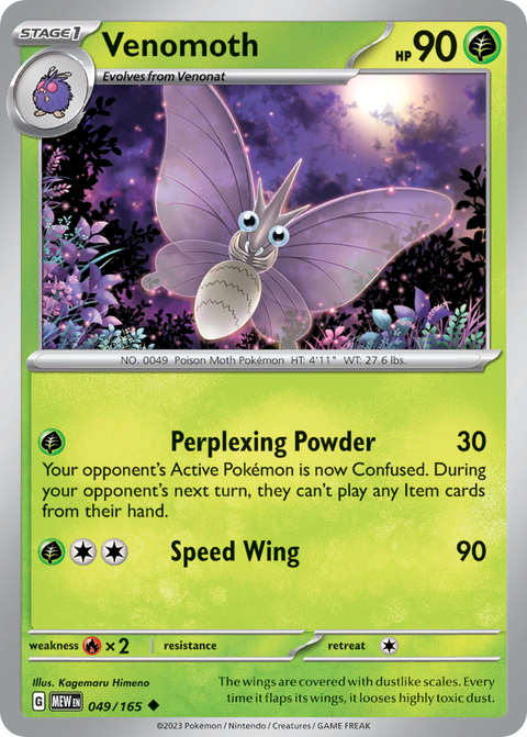 Venomoth 49 151 Pokémon card