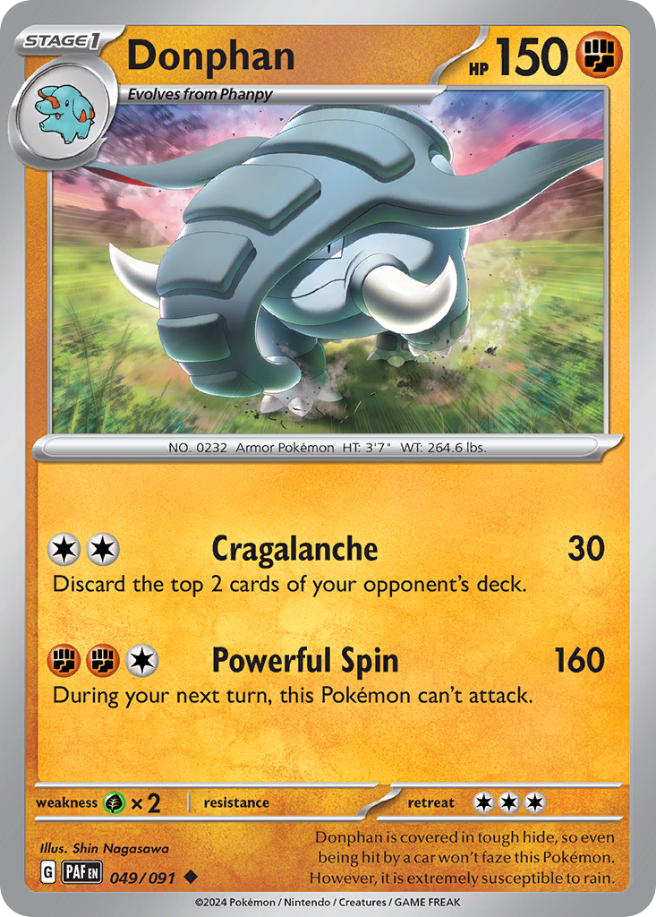 Donphan 49 Paldean Fates Pokémon card