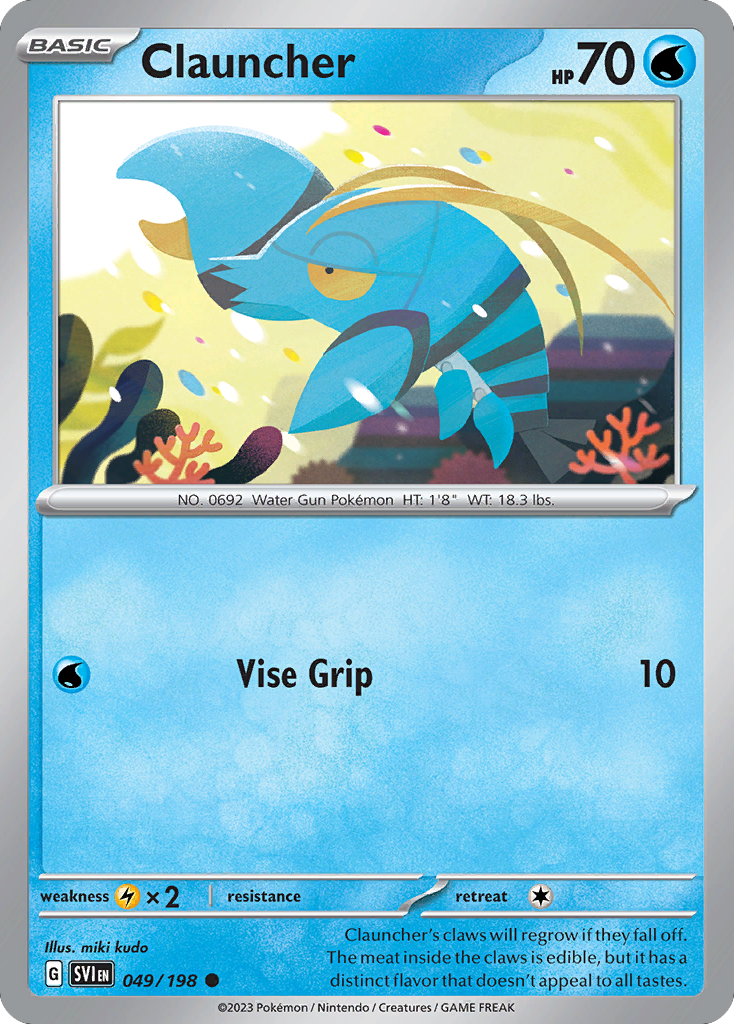 Clauncher 49 Scarlet & Violet Pokémon card