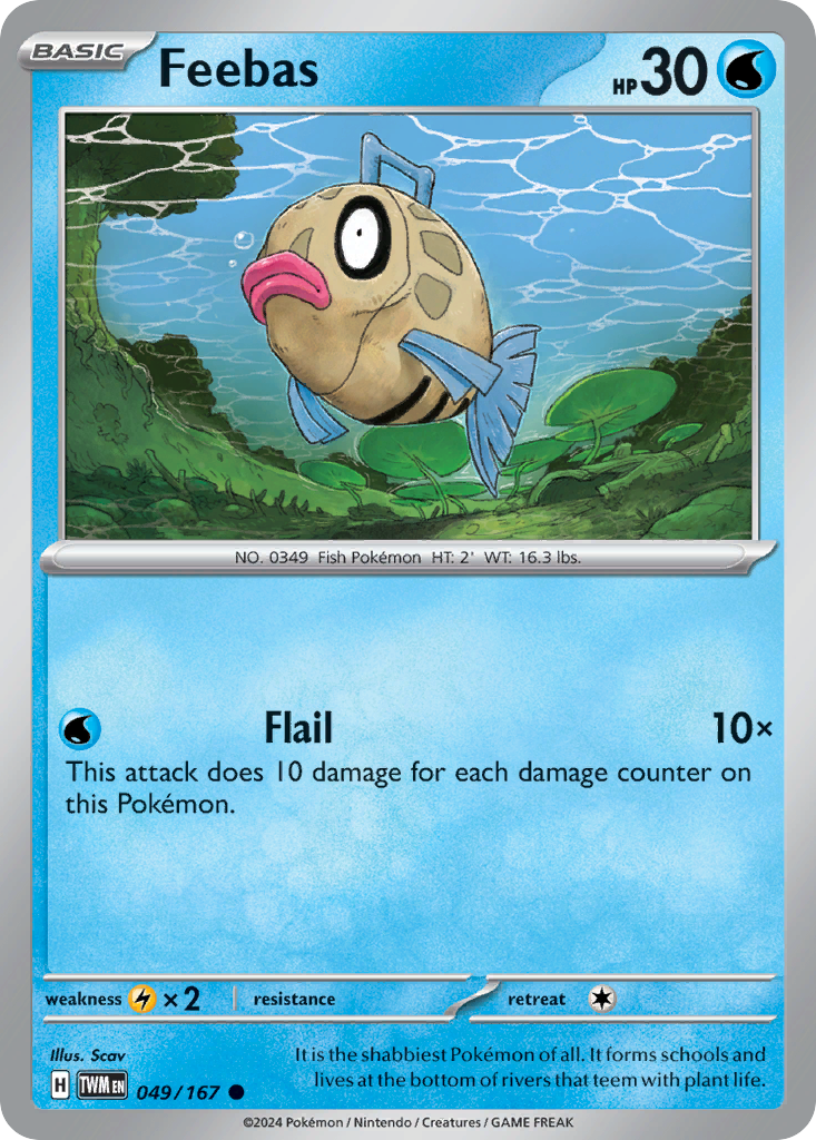 Feebas 49 Twilight Masquerade Pokémon card
