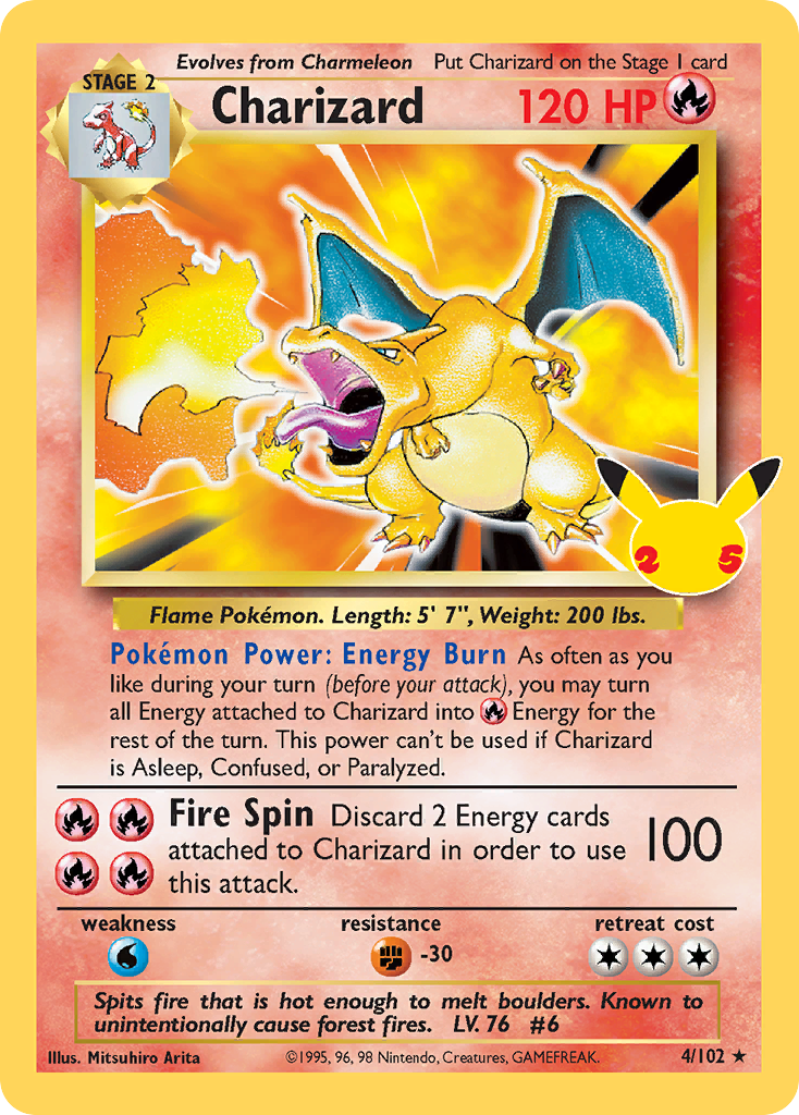 Charizard 4 Celebrations: Classic Collection Pokémon card
