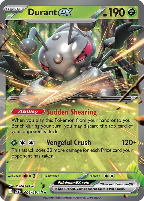 Durant ex 4 Surging Sparks Pokémon card