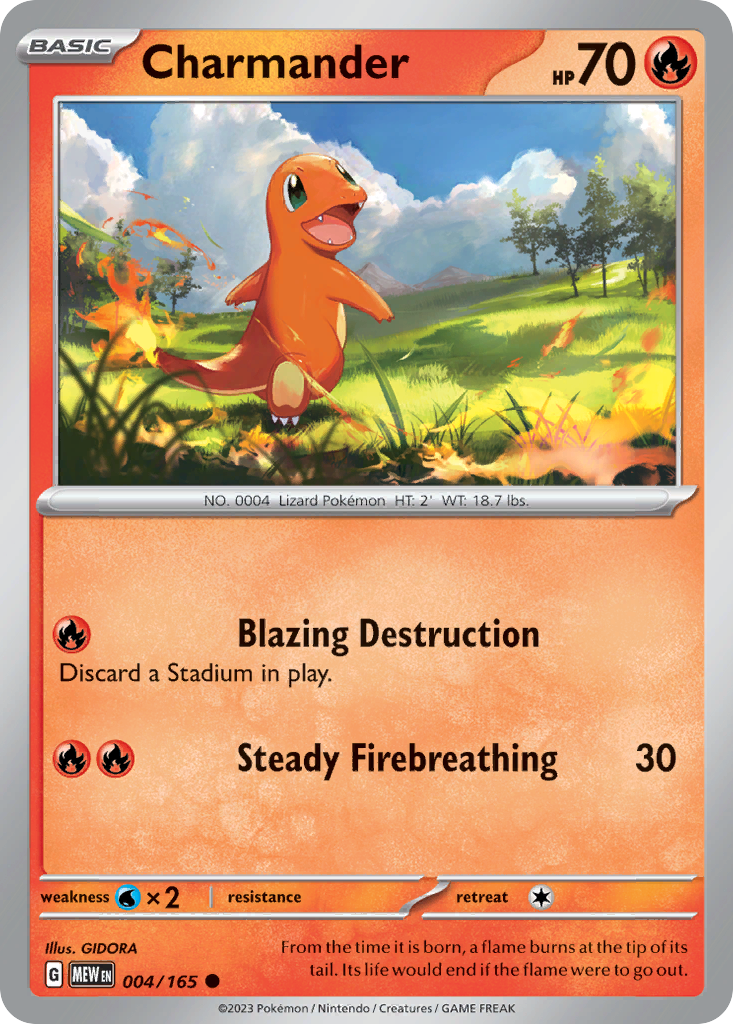 Charmander 4 151 Pokémon card