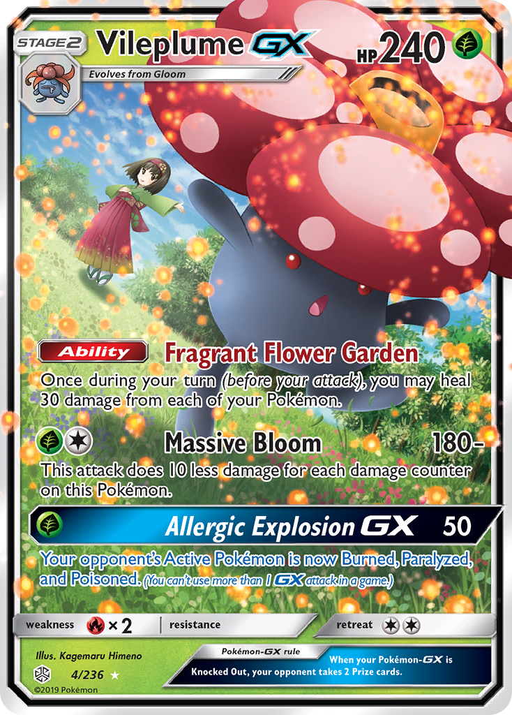 Vileplume-GX 4 Cosmic Eclipse Pokémon card