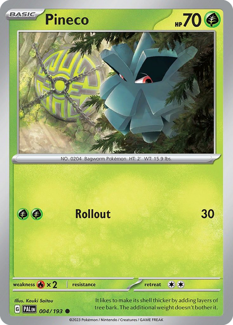 Pineco 4 Paldea Evolved Pokémon card