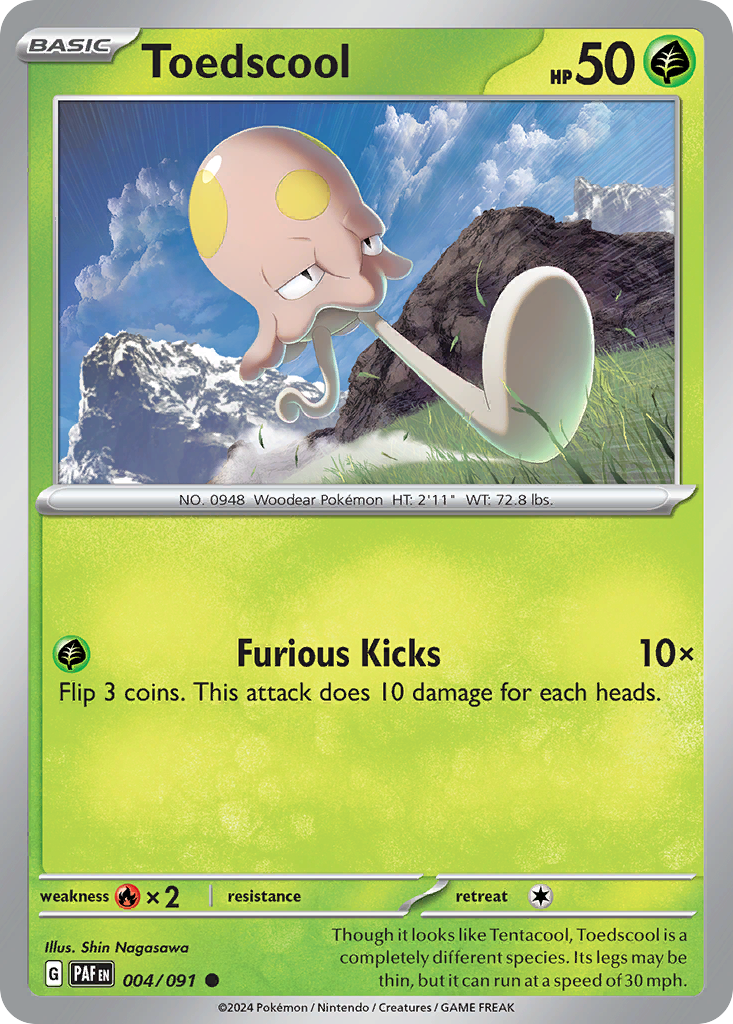 Toedscool 4 Paldean Fates Pokémon card