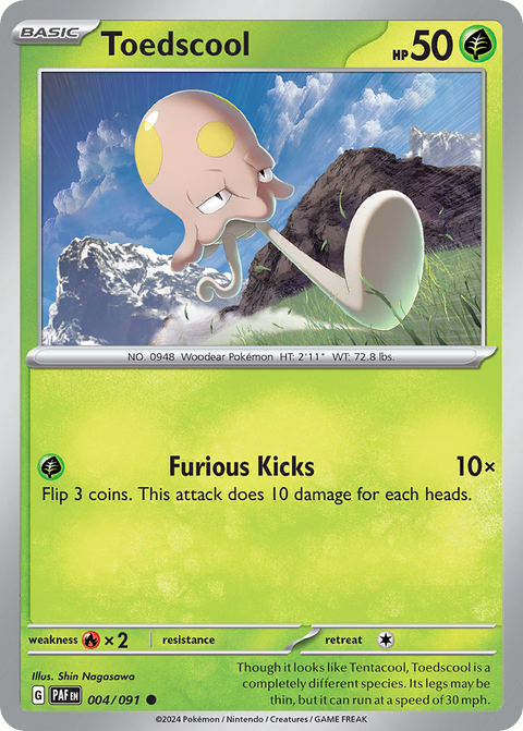 Toedscool 4 Paldean Fates Pokémon card