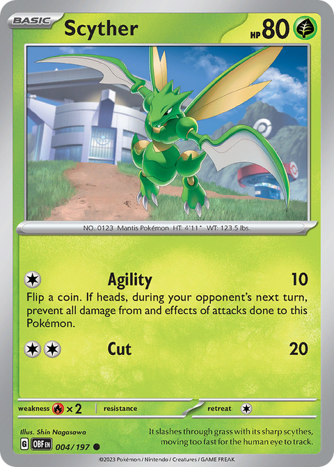 Scyther 4 Obsidian Flames Pokémon card