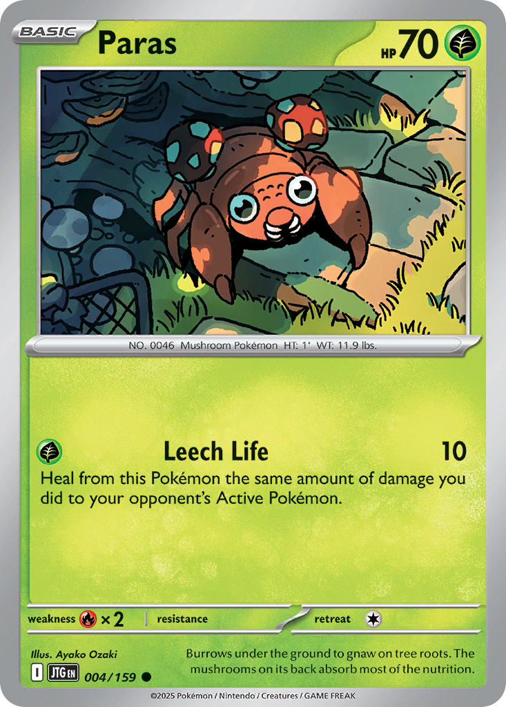 Paras 4 Journey Together Pokémon card