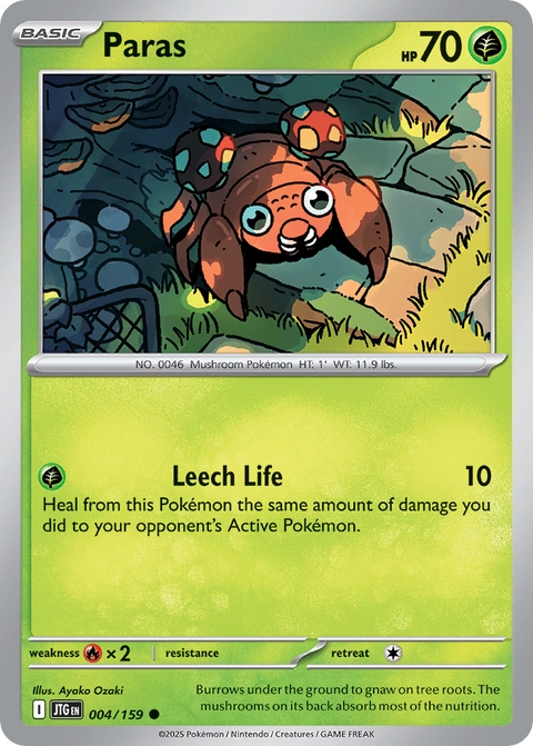 Paras 4 Journey Together Pokémon card