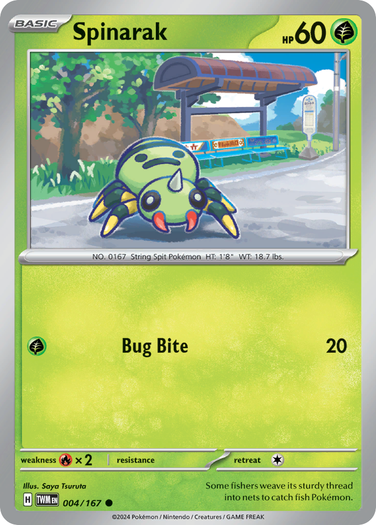 Spinarak 4 Twilight Masquerade Pokémon card