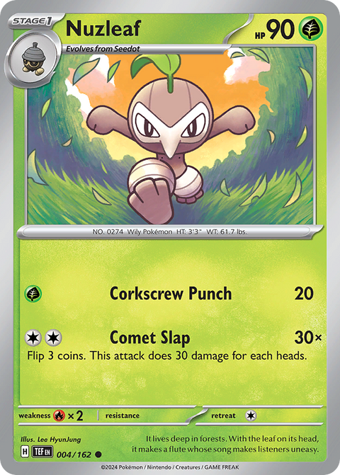 Nuzleaf 4 Temporal Forces Pokémon card