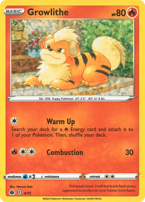 Growlithe 4 McDonald's Collection 2022 Pokémon card