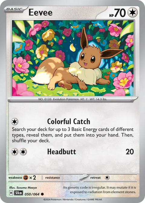 Eevee 50 Shrouded Fable Pokémon card