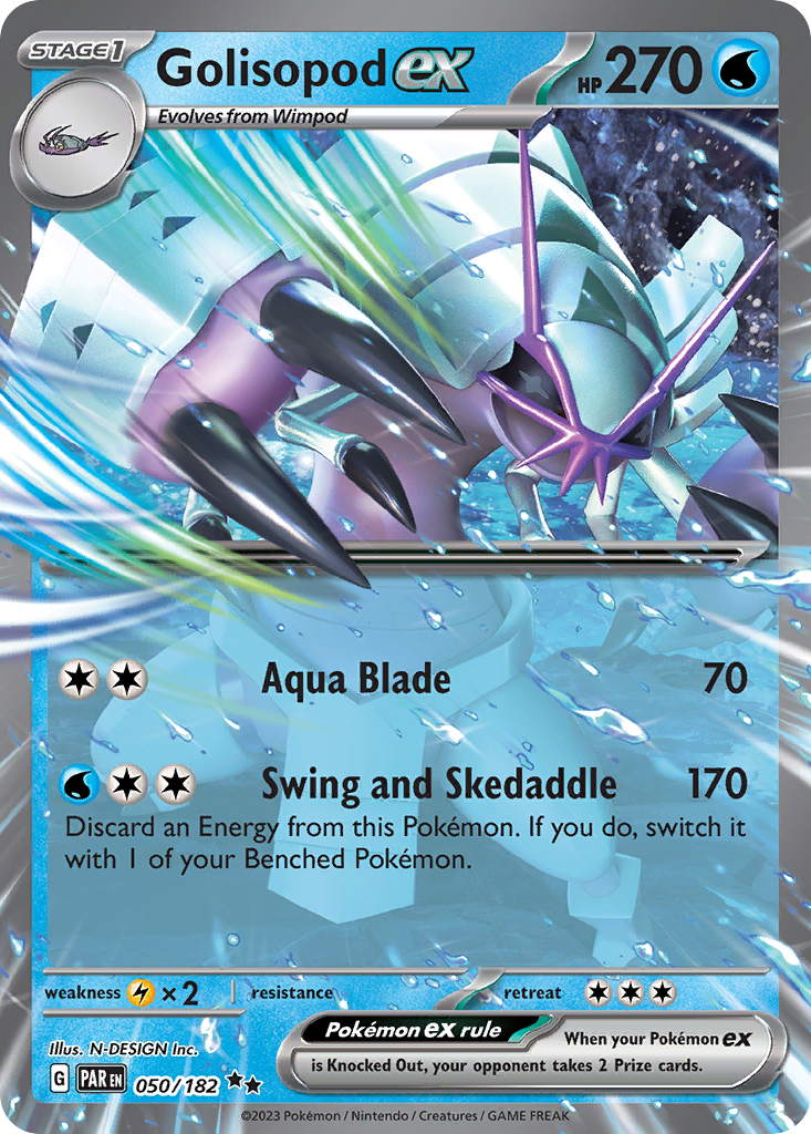 Golisopod ex 50 Paradox Rift Pokémon card