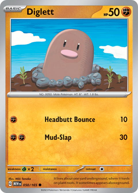 Diglett 50 151 Pokémon card