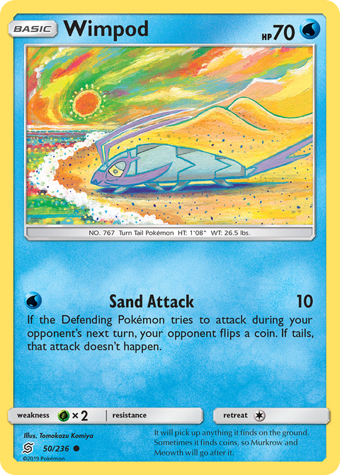Wimpod 50 Unified Minds Pokémon card