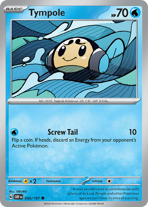 Tympole 50 Obsidian Flames Pokémon card