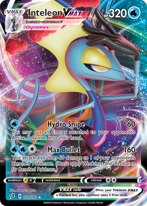 Inteleon VMAX 50 Rebel Clash Pokémon card