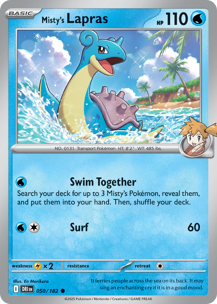 Misty's Lapras 50 Destined Rivals Pokémon card