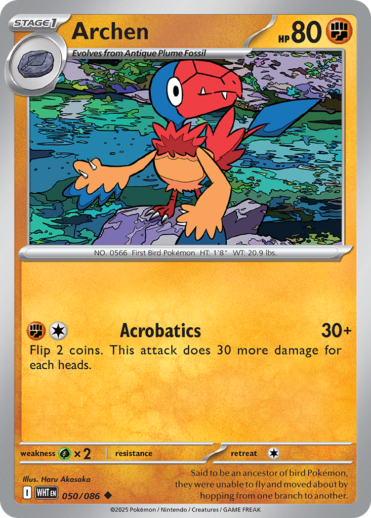 Archen 50 White Flare Pokémon card