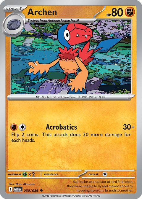 Archen 50 White Flare Pokémon card
