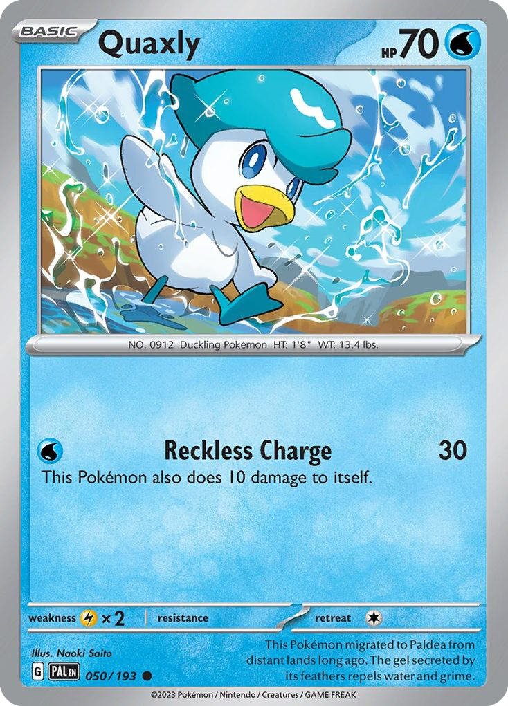 Quaxly 50 Paldea Evolved Pokémon card