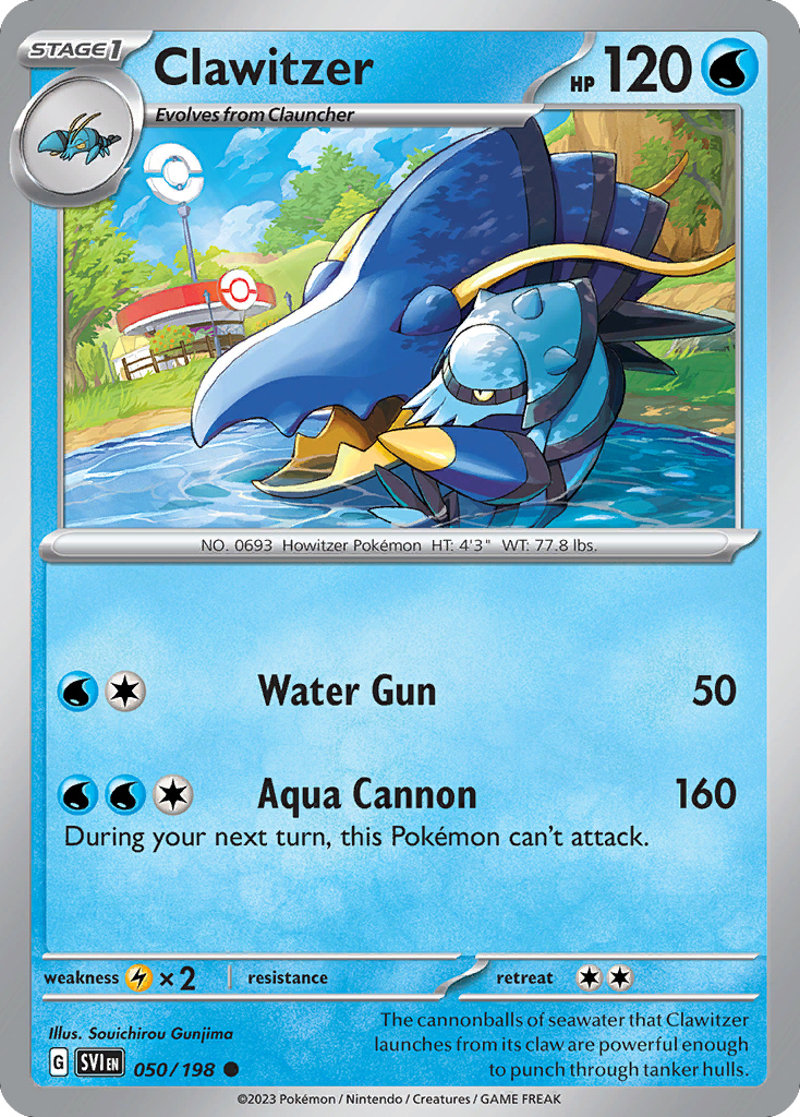 Clawitzer 50 Scarlet & Violet Pokémon card