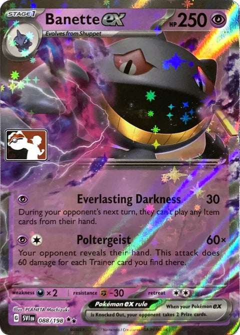 Banette ex - 088/198 - Prize Pack Series Three — Play! Pokémon stamped prize pack card