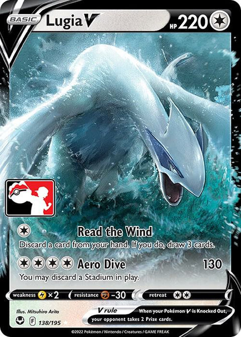 Lugia V - 138/189 - Prize Pack Series Three — Play! Pokémon stamped prize pack card