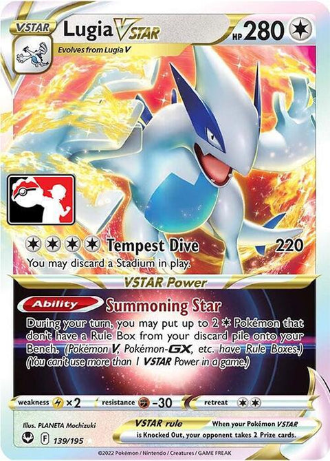 Lugia VSTAR - 139/189 - Prize Pack Series Three — Play! Pokémon stamped prize pack card