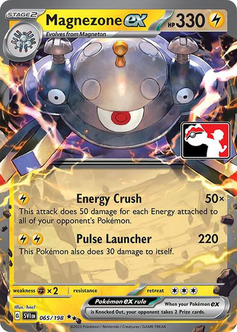 Magnezone ex - 065/198 - Prize Pack Series Three — Play! Pokémon stamped prize pack card