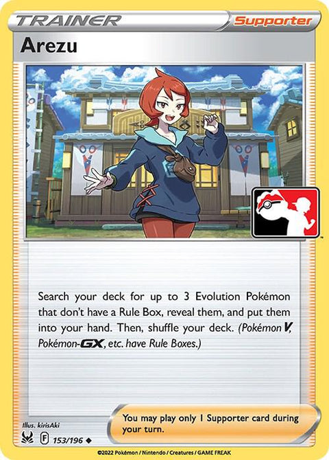 Arezu - 153/196 - Prize Pack Series Three — Play! Pokémon stamped prize pack card