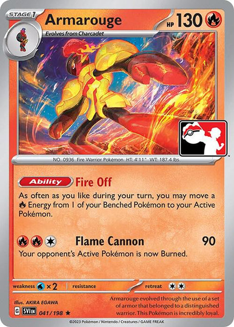 Armarouge - 041/198 - Prize Pack Series Four — Play! Pokémon stamped prize pack card