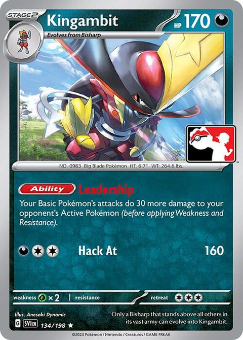 Kingambit - 134/172 - Prize Pack Series Three — Play! Pokémon stamped prize pack card