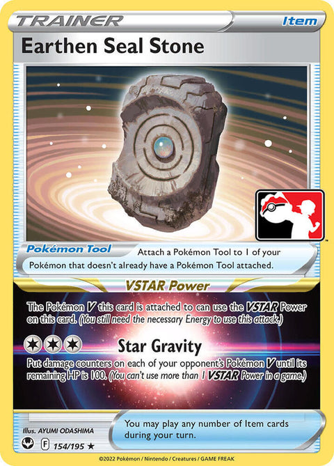 Earthen Seal Stone - 154/189 - Prize Pack Series Three — Play! Pokémon stamped prize pack card