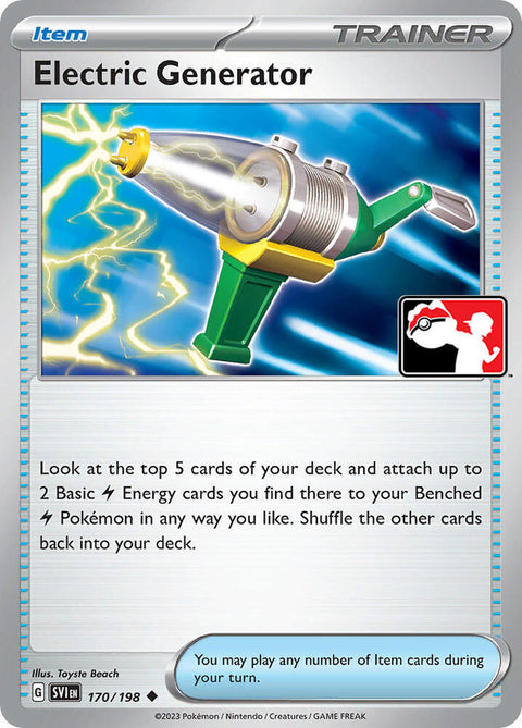 Electric Generator - 170/198 - Prize Pack Series Four — Play! Pokémon stamped prize pack card