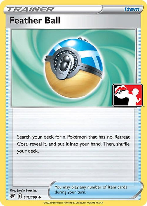 Feather Ball - 141/189 - Prize Pack Series Three — Play! Pokémon stamped prize pack card