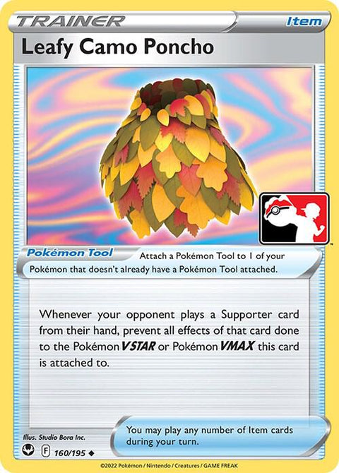 Leafy Camo Poncho - 160/196 - Prize Pack Series Three — Play! Pokémon stamped prize pack card