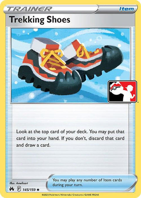 Trekking Shoes - 145/189 - Prize Pack Series Three — Play! Pokémon stamped prize pack card