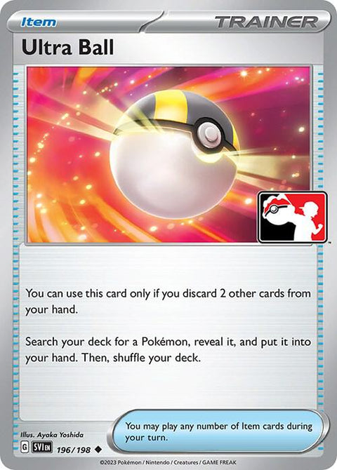Ultra Ball - 196/198 - Prize Pack Series Three — Play! Pokémon stamped prize pack card