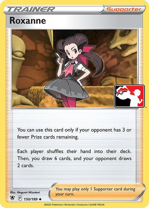 Roxanne - 150/189 - Prize Pack Series Three — Play! Pokémon stamped prize pack card