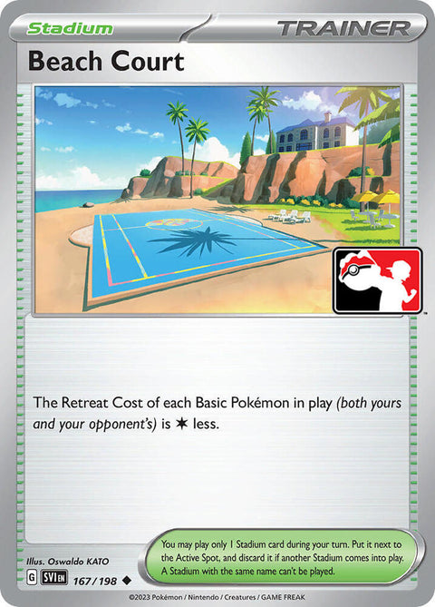 Beach Court - 167/198 - Prize Pack Series Three — Play! Pokémon stamped prize pack card