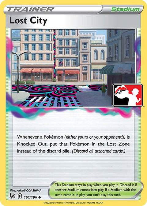 Lost City - 161/196 - Prize Pack Series Three — Play! Pokémon stamped prize pack card